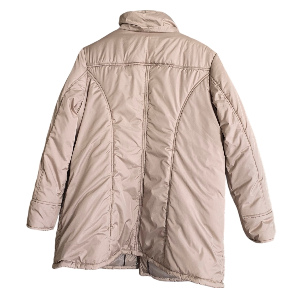White Stag Quilted Puffer Coat with Faux Fur Hood 2X - Picture 4 of 8